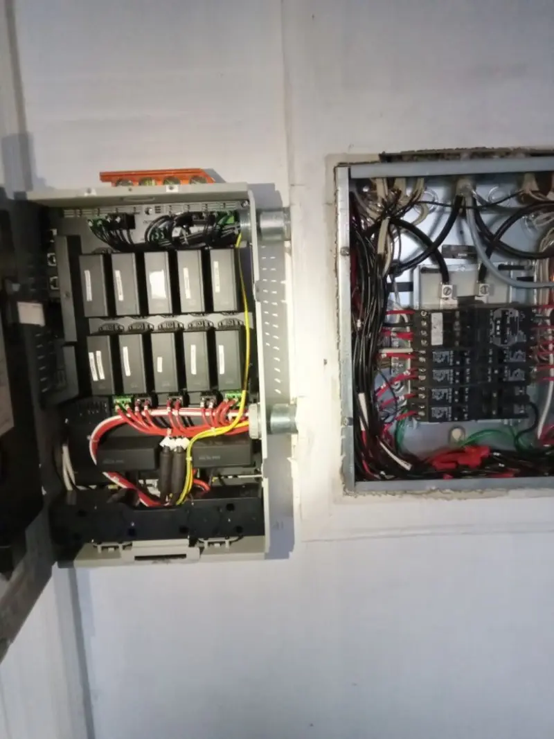 Electrical panel upgrade completed for Security Camera Wiring in Roeland Park